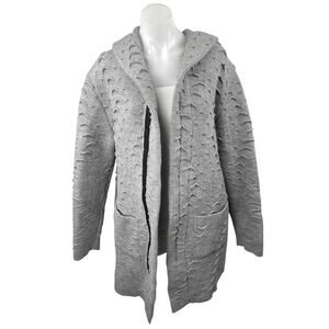 LCR Black Edition Women's Gray Zip Up Hooded Hoodie Cardigan Sweater Jacket XL